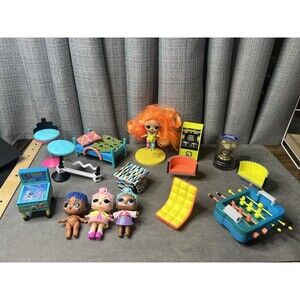 LOL Surprise Doll Clubhouse Playset Furniture Arcade Lot Toy Bed Chairs Games